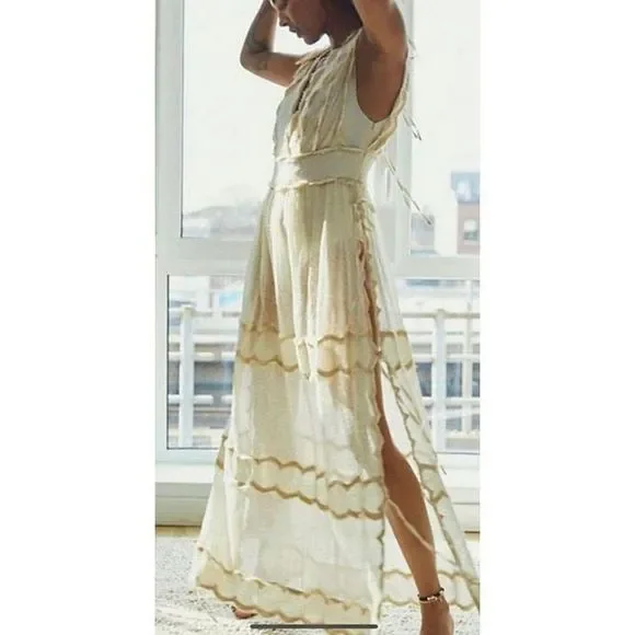 Free People | Dresses | Free People Luna Lace Maxi Dress Bodysuit | Poshmark